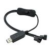 USB To 4Pin Fan Converter Cable With 12V Sets Up Voltage Output Line Fast Speed For Desktop Coolers