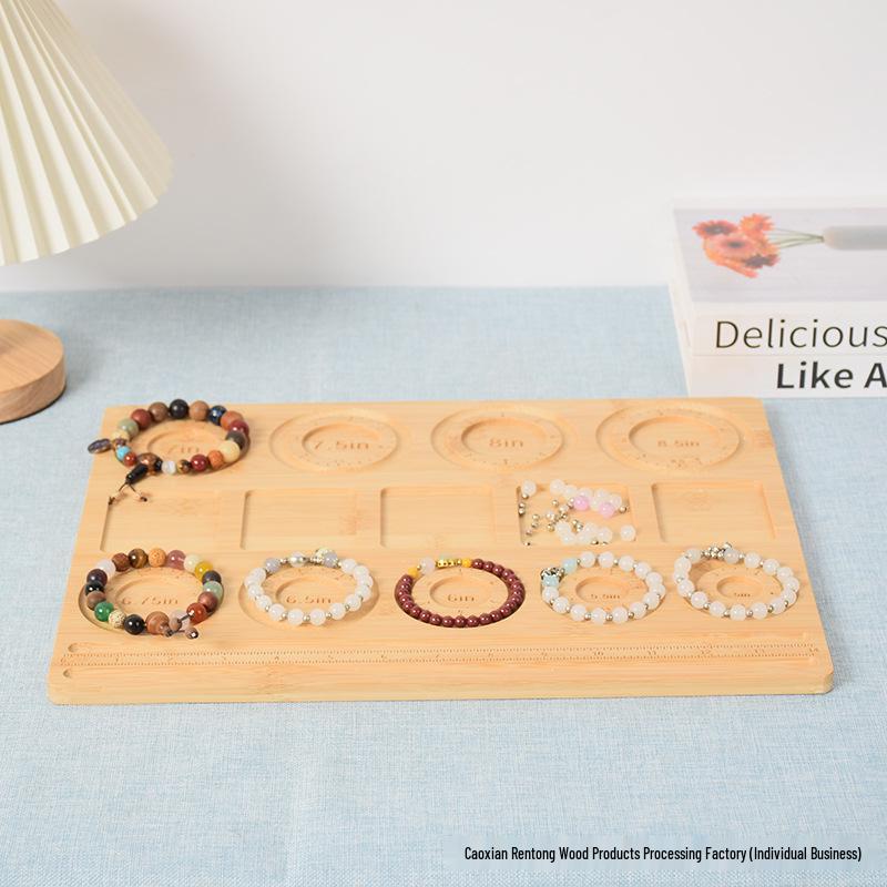 Solid Wood Jewelry Design & Storage Board for DIY Beading with Measuring Scale