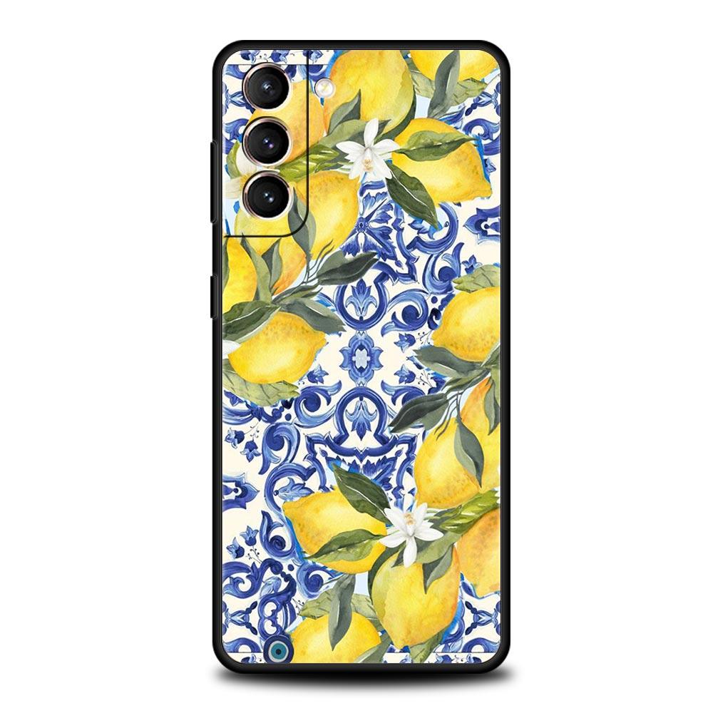 Summer Fruits Lemon Print Soft Phone Case For Samsung Galaxy S25 Edge S24 Plus S23 FE S22 S21 S20 Ultra 5G S10 Protect Cover