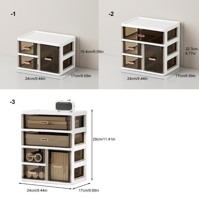 Connectable Plastic Shelf Set With Multiple Sections For Neat Home Or Office Use