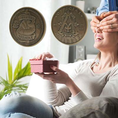 Middle Finger Commemorative Medal Vintage Round Dickhead Award Official Asshole One-finger Salute Metal Collection Coin Festival Keepsake Funny Gag