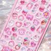 3D Kawaii Cartoon Relief Sticker Cute Crystal Jelly Patch Mirror Scrapbook for Mobile Phone Case School Supplies Stationery