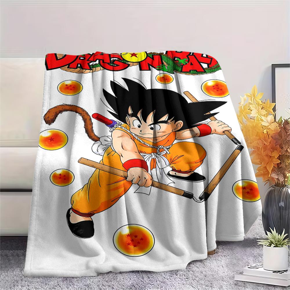Coperta in Flanella con Stampa Personaggi Dragon Ball, Alta qualità Confortevole per Tutte le Stagioni, Arredamento per la Casa, Calore e Comfort, Perfetta per Regali di Natale