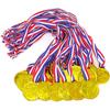 10 piezas de medallas de plástico doradas para niños, premios para fiestas, premios para competiciones escolares, premios para clases, rellenos para piñatas de carnaval