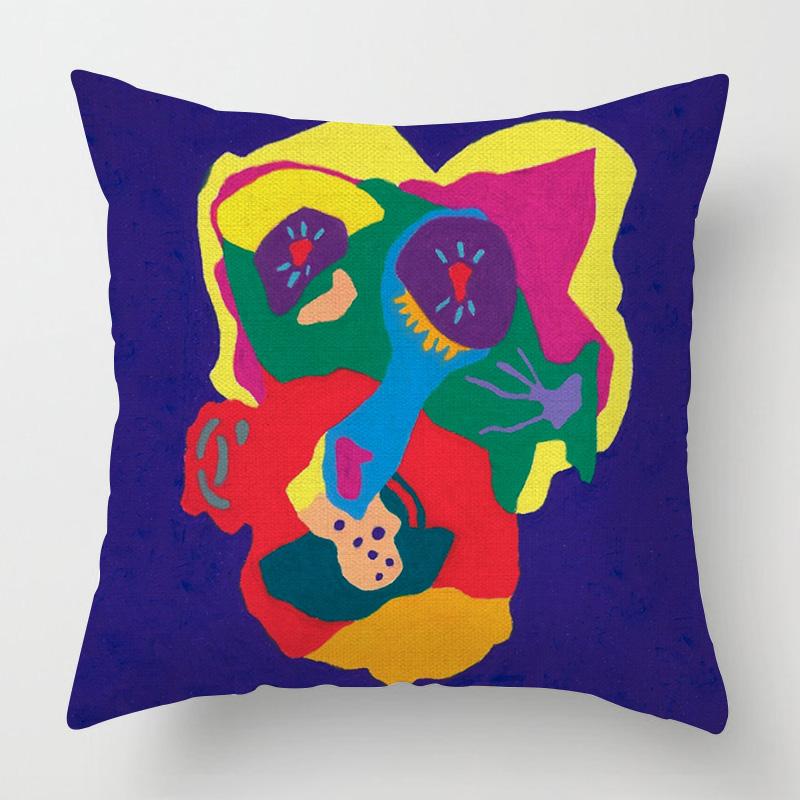 Home Decor Colorful Abstract Pattern Digital Print Pillow Pattern Cushion Cover Suitable For Sofa Bedroom Car Pillow Cover