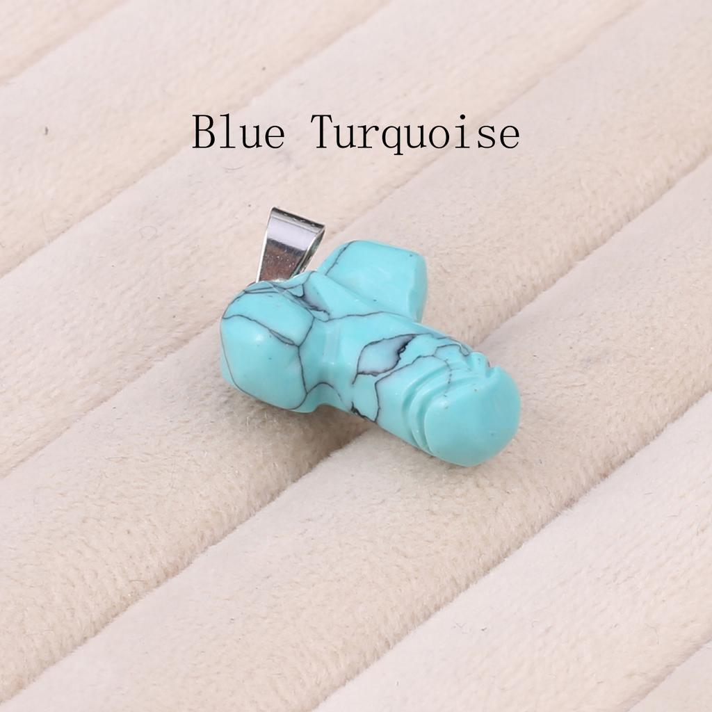 1 pezzo di ciondolo di cristallo curativo Reiki, incisione di cristallo a forma di pene, ciondoli in pietra naturale per la creazione di gioielli fai da te, accessori per collane, regalo per donne, 23x16 mm