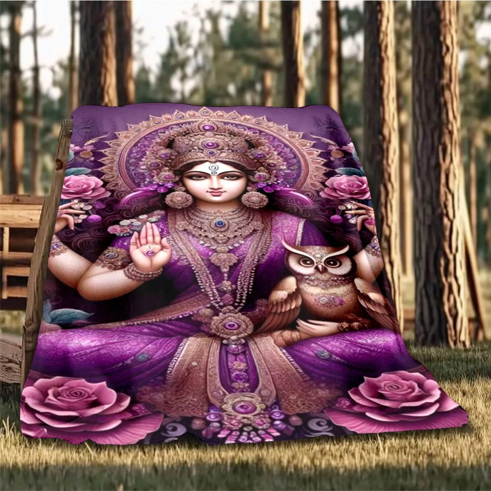 1pc Goddess Statue Throw Blanket Polyester Fiber, Lightweight Flannel, Soft & Warm, All Season Use for Outdoor, Camping Digital Print