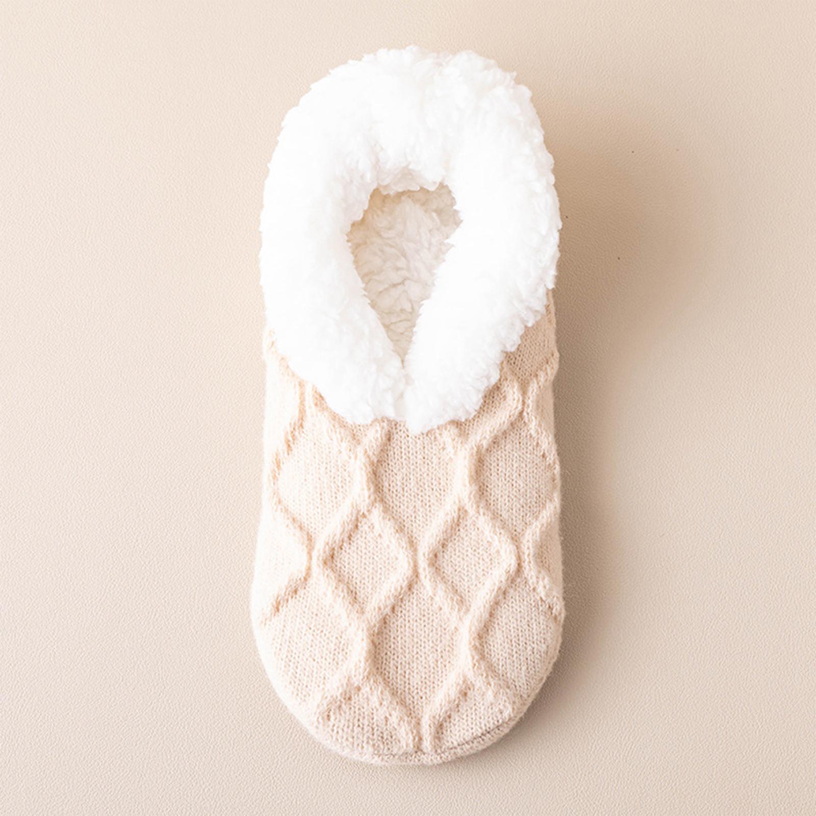 

Ladies Floor Socks, Adults Plush Thickened Warm Shoes And Socks, Home Warm Foot Socks, Lamb Wool Shoes And Socks One Size бежевий