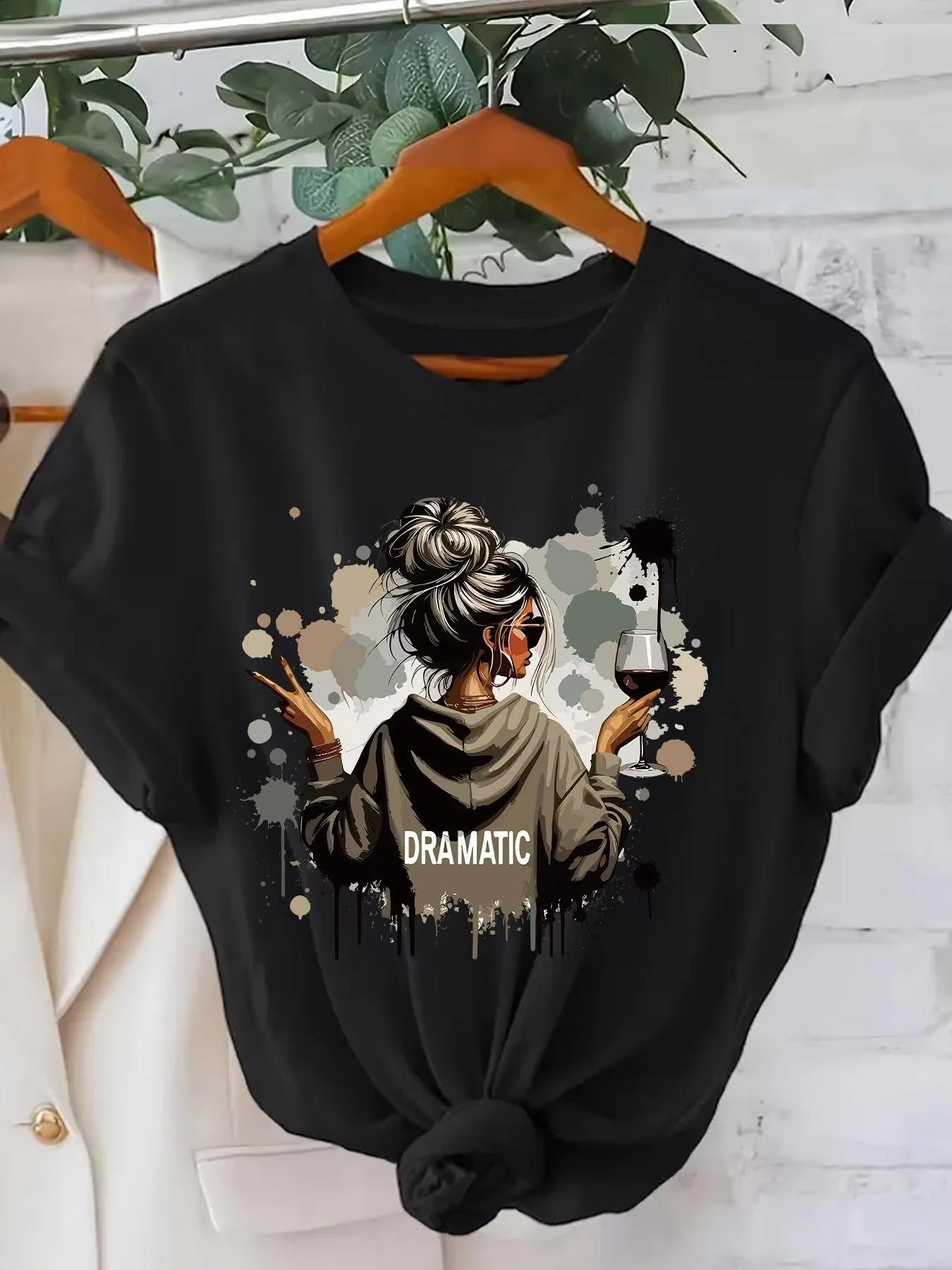 

New Women s Casual Daily Fashion Printed Cotton T-shirt Round Neck Women s Fashion Printed Short Sleeve T-shirt Women s Clothing XL