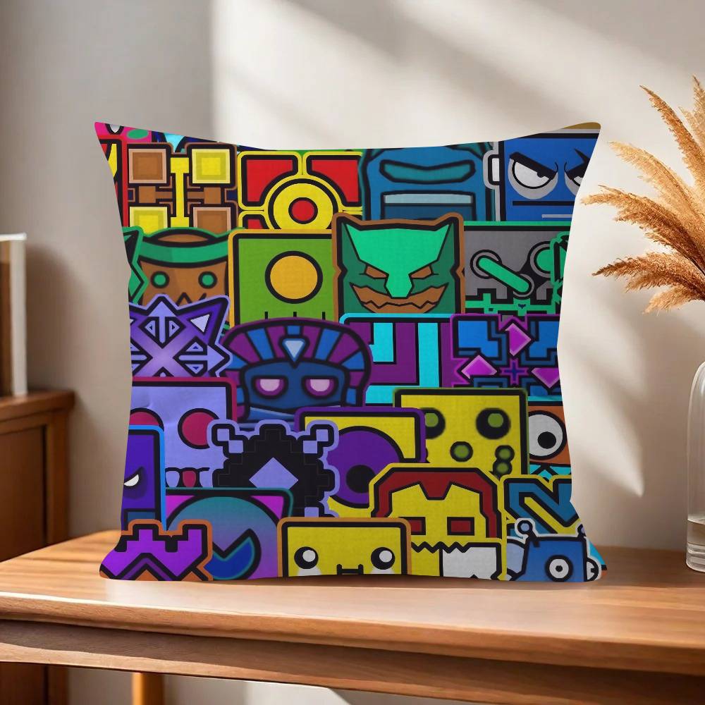 Game Geometry Cartoon Dash Cushion Cover Decorative Pillow Sofa Home Decor Case Pillow Cases