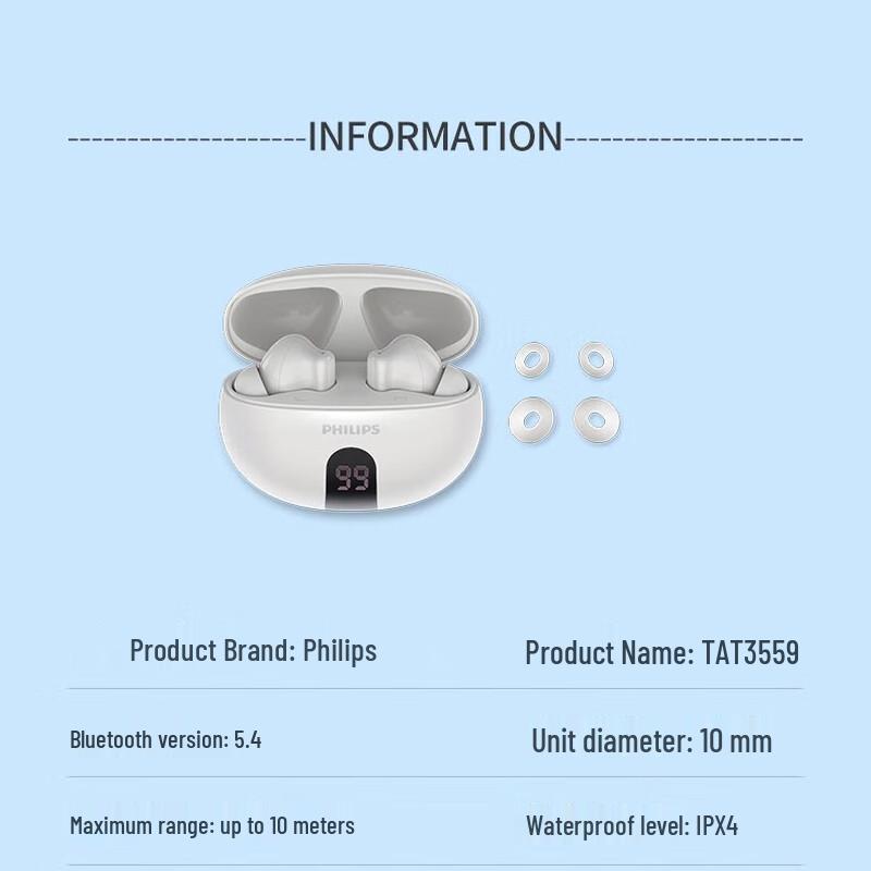 Philips TAT3559 True Wireless Active Noise Cancelling Earbuds