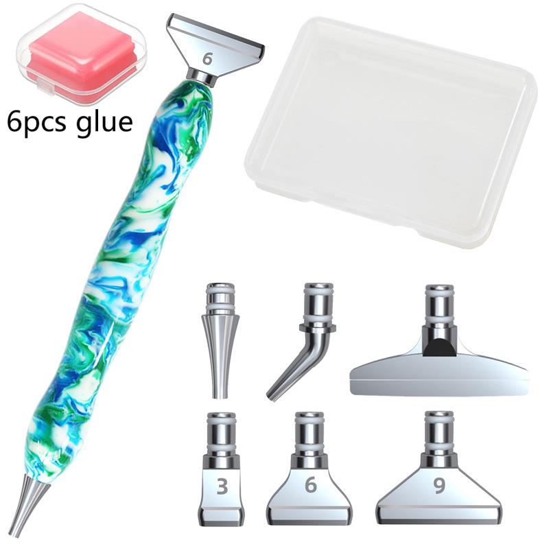 Harz Diamantmalerei Stift Diamantmalerei Werkzeug und Zubehör Punktbohrer Stift mit Metallspitzen Handwerk Nagelkunstwerkzeuge