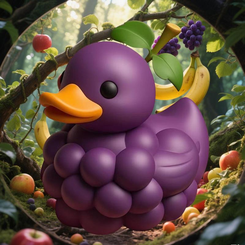 Frucht-Serie Entenstatue Ornamente Harzfigur Statue Lustige Enten Deko Pfirsich Ananas Banane Frucht Ente Heimdekoration