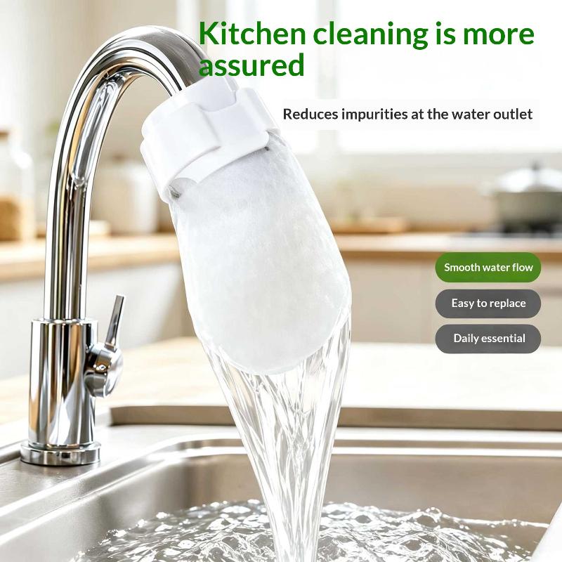 40/50/100Pcs Universal Faucet Filter Cotton Anti-Splash Thickened Faucet Filter With T-Strap Tap Water Filter Bag