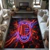 Tappeto in Flanella Stampato AC Milan Antiscivolo Morbido Poliestere Tappeto per Pavimento Tappetino Decorativo da Interno per Camera da Letto Soggiorno Divano Sala Giochi Decorazione Casa