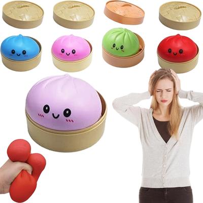 Funny Soft Dumpling Squishy Toy Slow Rebound Squeeze Ball Reusable Sensory Stress Relief Toy Party Favors
