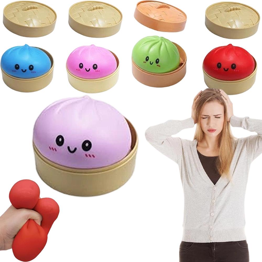 Funny Soft Dumpling Squishy Toy Slow Rebound Squeeze Ball Reusable Sensory Stress Relief Toy Party Favors