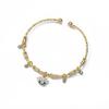 18K Gold Geometric Blue-Eyed Evil Eye Bracelet - Colorful and Versatile.