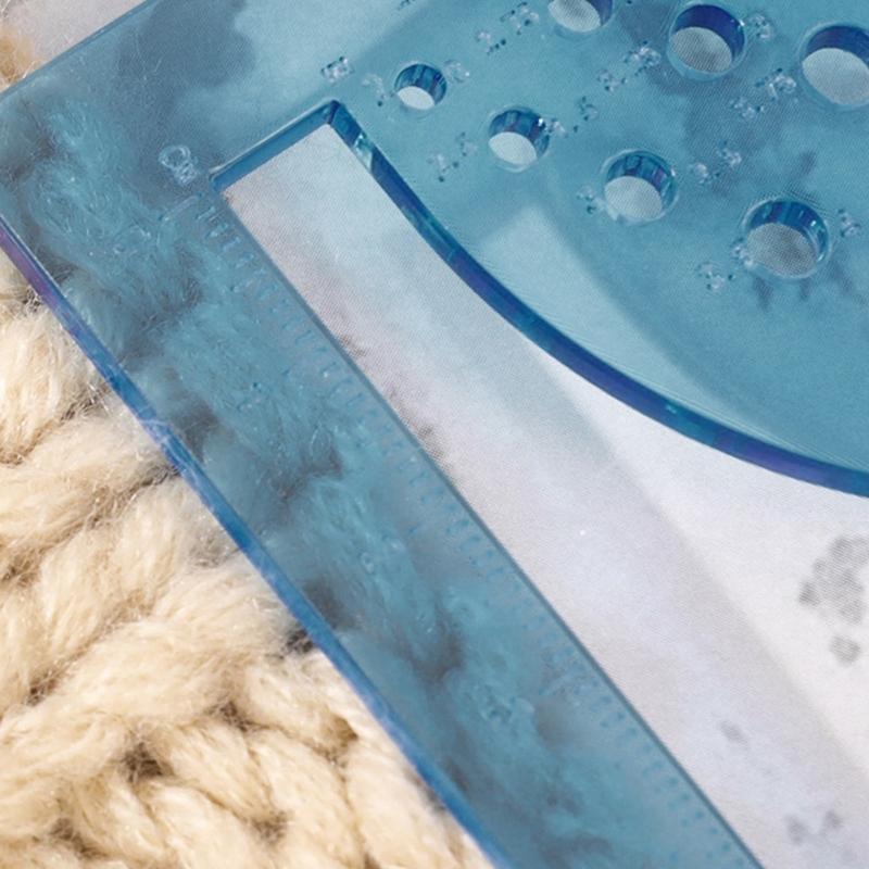 Strickmaschenlineal mit Schlüsselanhänger-Clip Stricknadel-Lehre Quadratisches Strickwerkzeug für Garne Messen Häkelwerkzeug