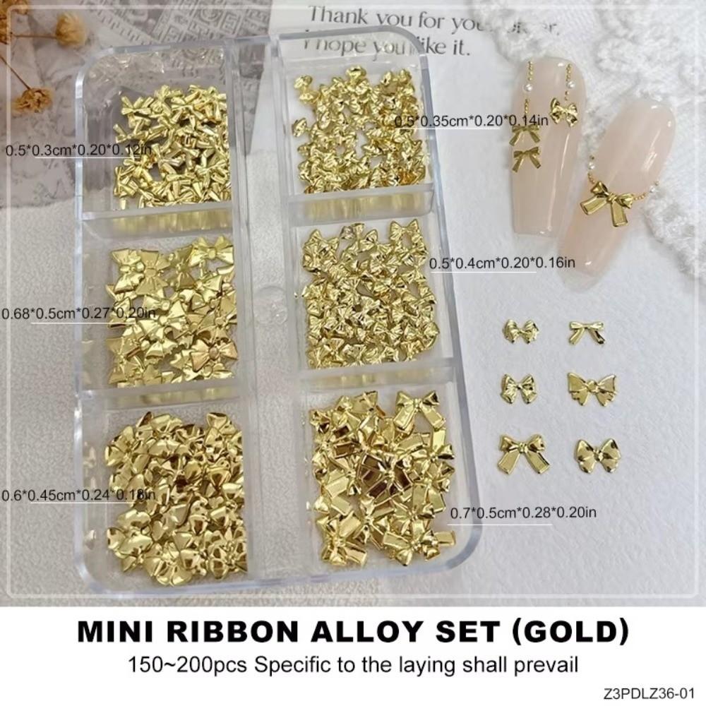Approximately 150 Pcs DIY Manicure Nail Charms Gold Silver Color Nail Art Decorations
