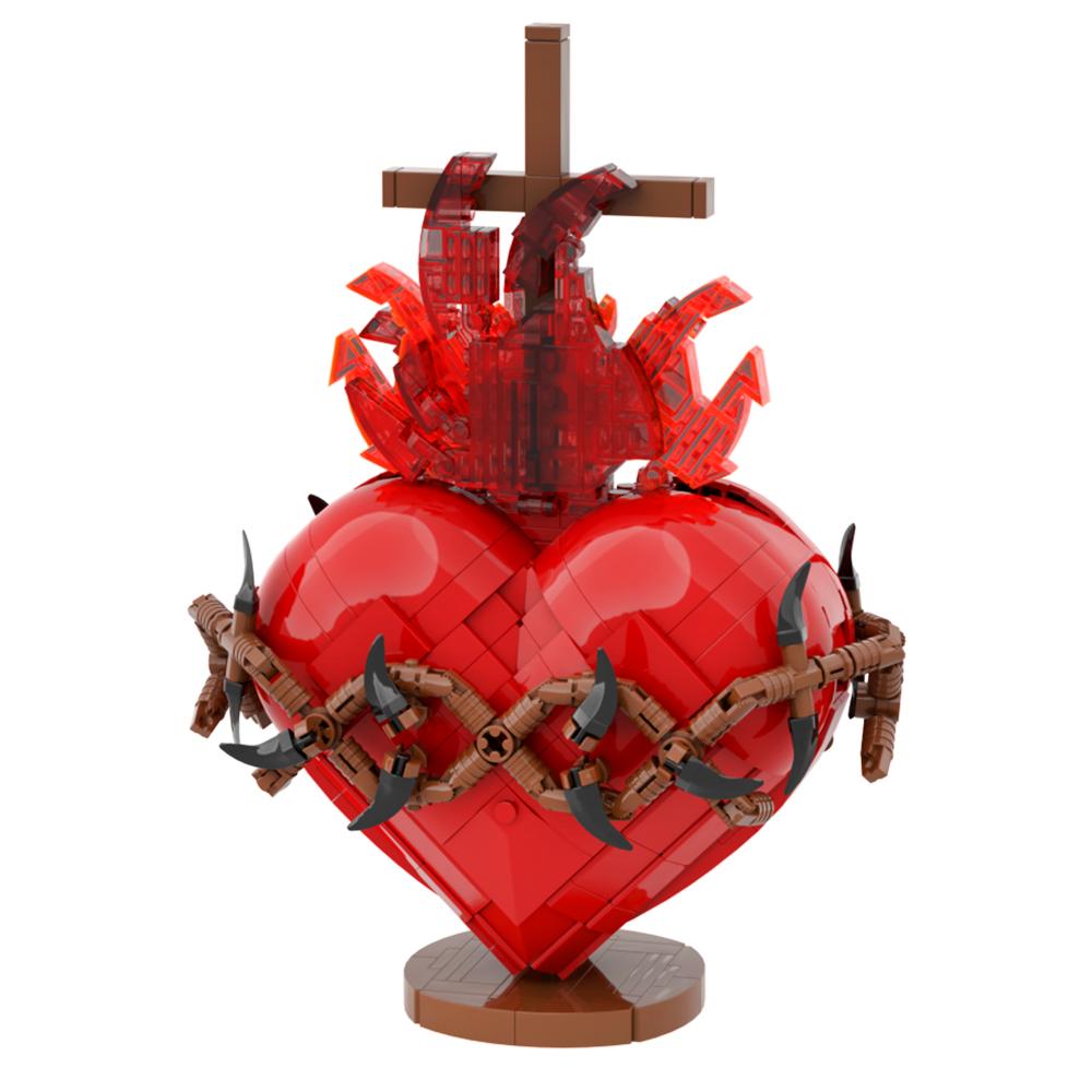 MOC Gothic Sacred Heart Building Blocks Model Jesus Christian Sacred Heart DIY Bricks Assemble Educational Toys Birthday Gifts