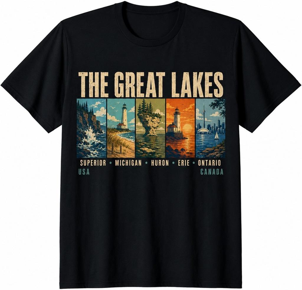 The Great Lakes North America Travel Design T-Shirt
