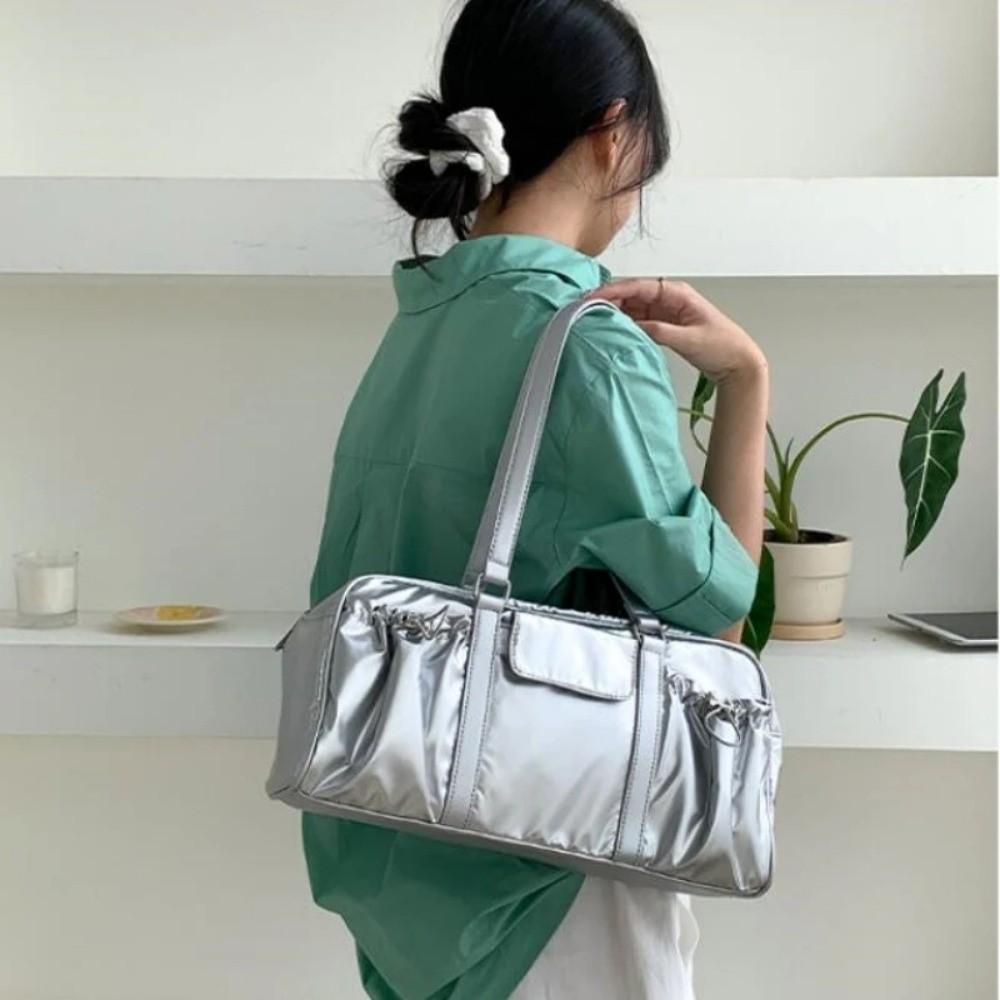 Vintage Nylon Underarm Bag Large Capacity Y2K Women's Handbag Classic Pillow Shoulder Bag Female