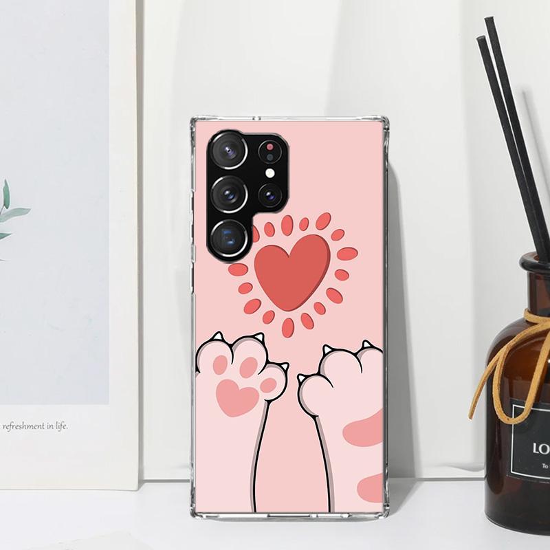 Cat Footprint Funny Paw Cute Phone Case For Samsung Galaxy S26 S25 Edge S24 FE S23 S22 Ultra S21 Plus S20 + Art Fundas Back Cove