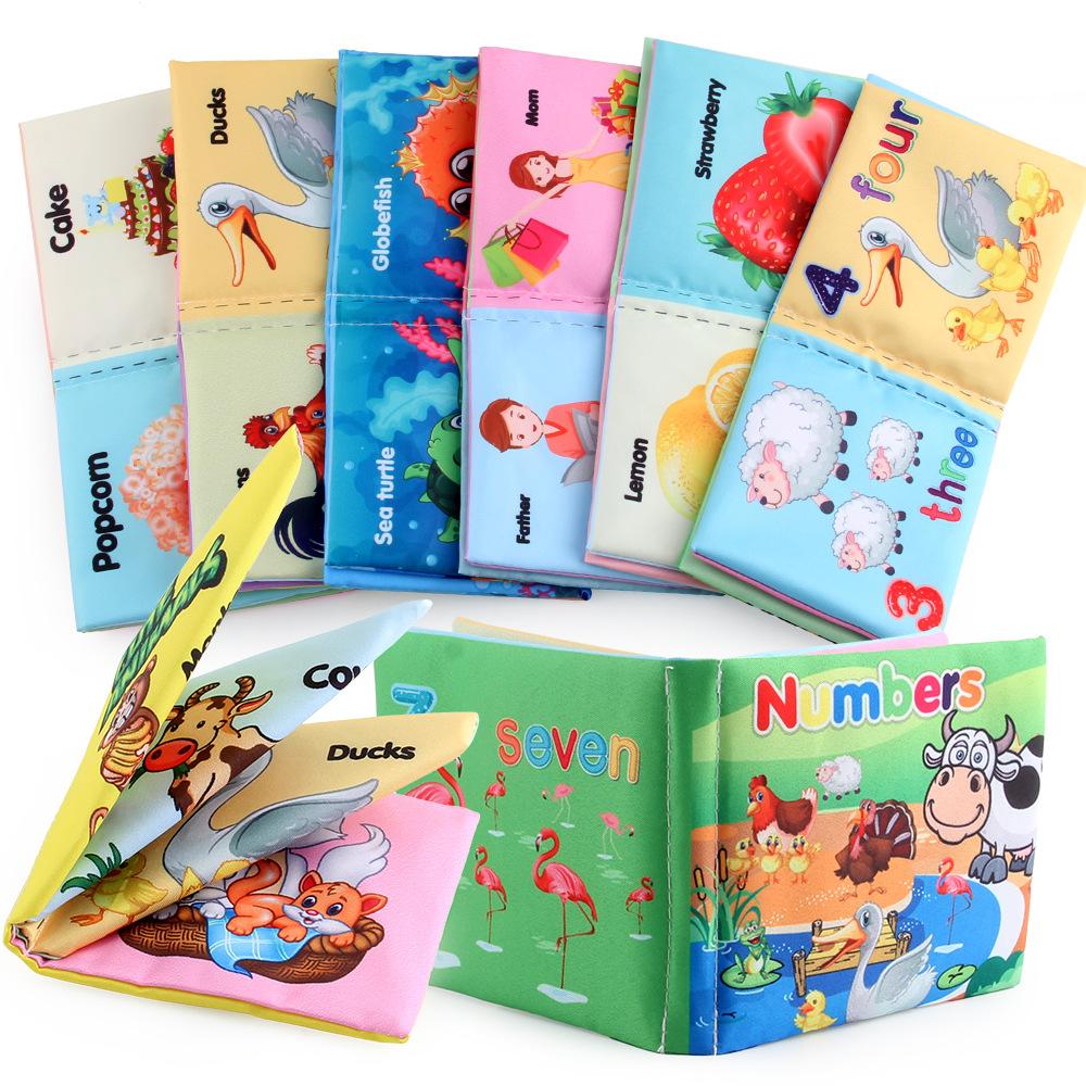 Resources Children'S Baby Cognitive Cloth Book Intellectual Toys Early Education Can'T Tear English Marine Animal Palm Book