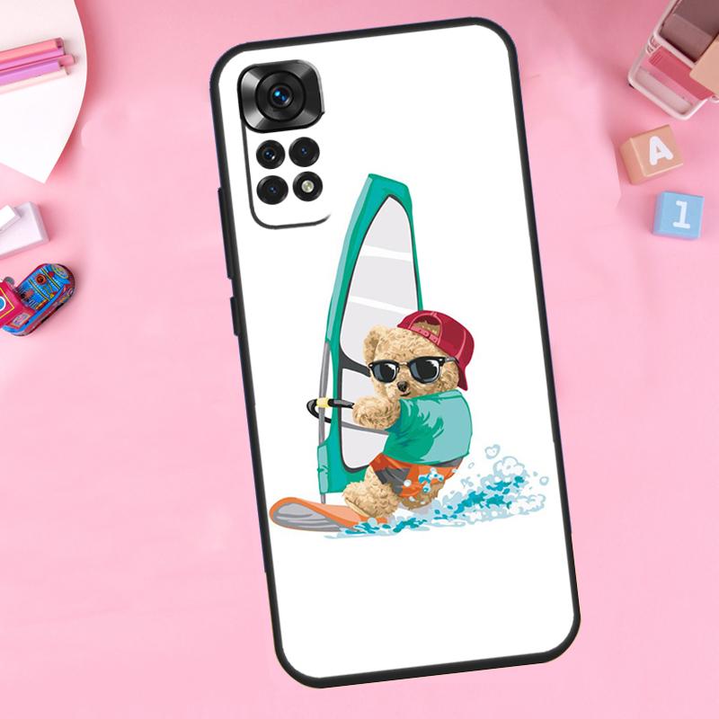 

Cute Bear Cool Doll For Xiaomi Redmi Note 14 10 11 12 13 15 Pro Plus Phone Case For Redmi 15C 14C 10C 12C 13C 15 Redmi Note 11