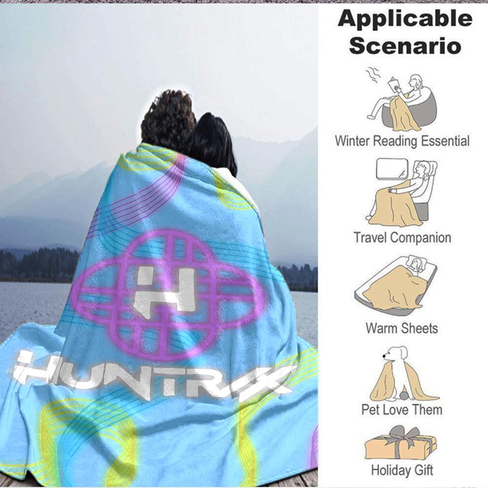 1PC Huntrix Logo Blanket Soft Warm All Season Throw for Sofa, Bed, Car, Office Vibrant Colorful Design, Durable & Cozy Gift
