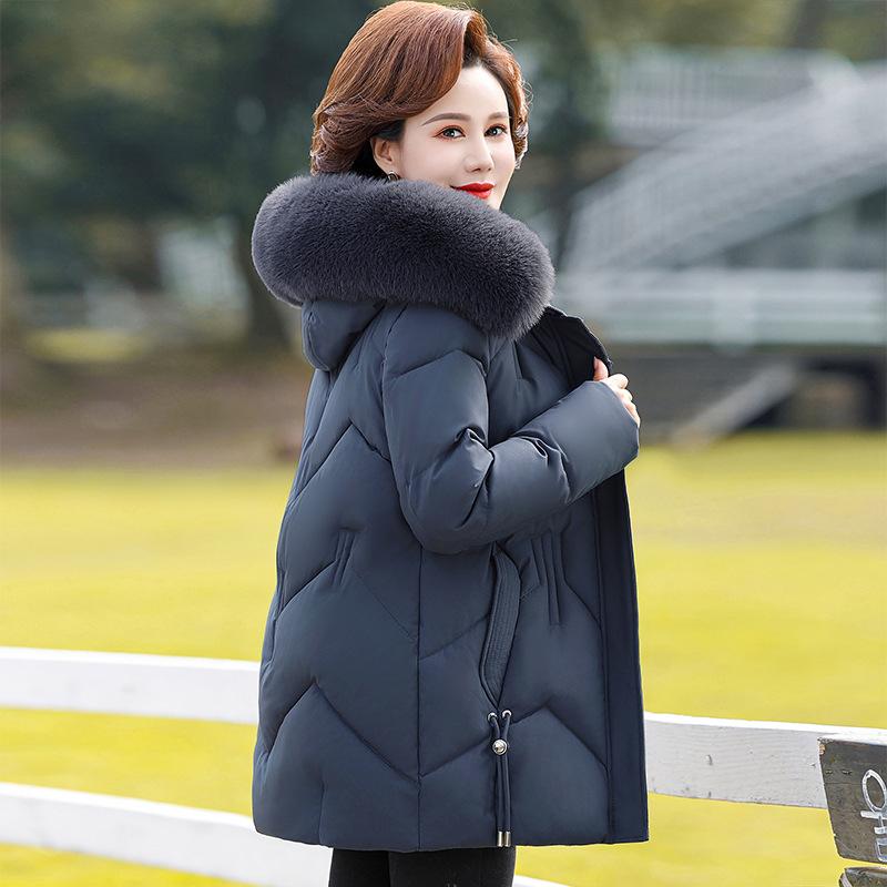 Autumn and Winter New Middle-aged and Elderly Cotton-padded Clothes Large-size Mother-padded Jackets Winter Hooded Jackets