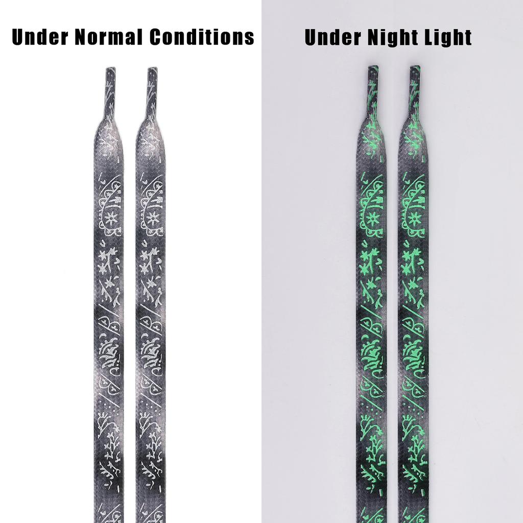 1 pereche șireturi luminoase șireturi fluorescente de calitate pentru pantofi șireturi plate șireturi strălucitoare de noapte șireturi pantofi șireturi 120/140/160CM