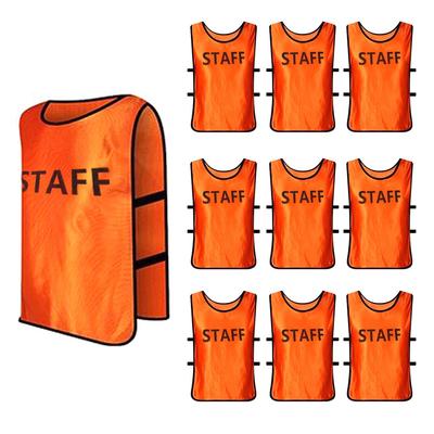 [Felimoa] Staff Bibs, Set of 10, Adult Size, Washable, Front and Back Print, Staff Uniform, Event Management, Concert (Orange)
