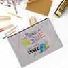 Merci Maitre Print Pencil Bag  Men Travel Toiletry Organizer Bags Makeup Pouch  Teacher's Day Graduation Thanks Gift for Teacher