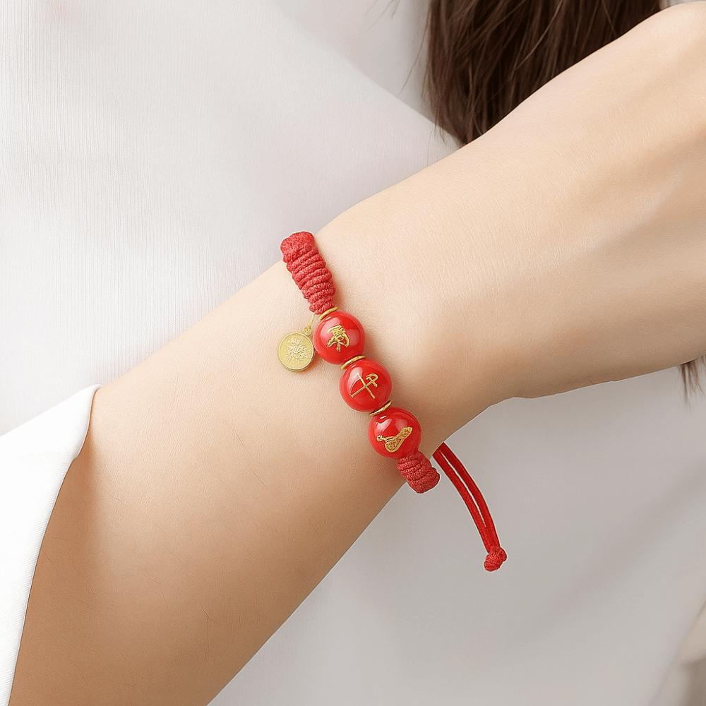 Calabash Zodiac Horse Bracelet Year of The Horse Chinese Red Handrope Decoration