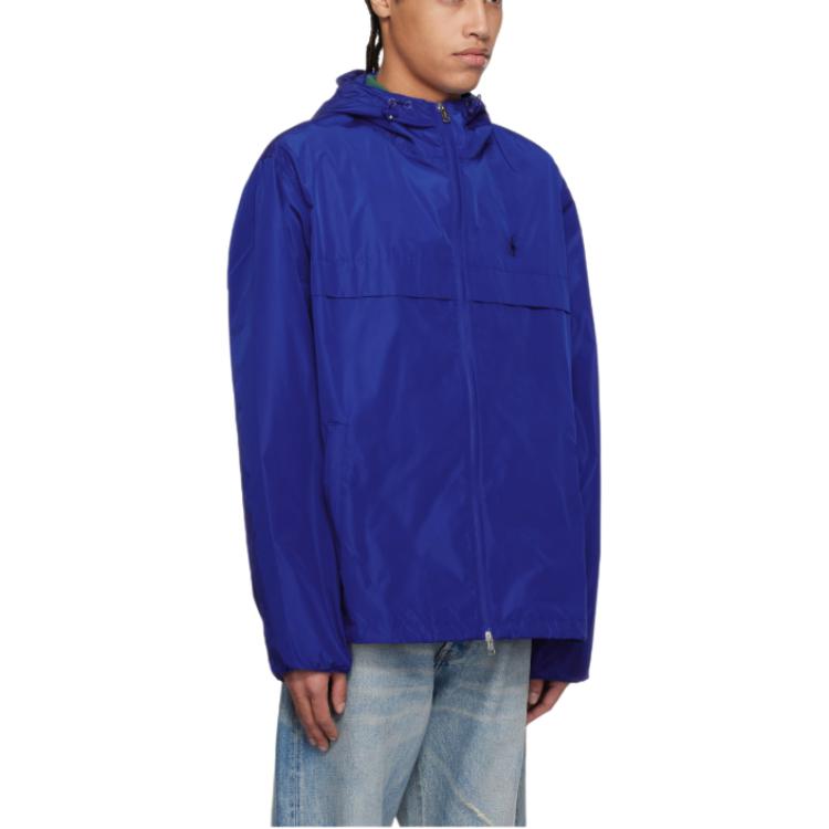 Polo Ralph Lauren Logo Embroidered Double Zipper Hooded Long Sleeve Jacket Men Jackets Blue 710970124-001