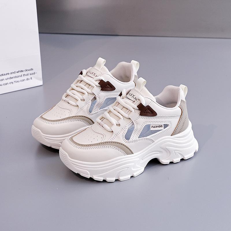 Customized breathable dad shoes women's 2025 summer student running shoes casual thick-soled hollow women's shoes DY-816