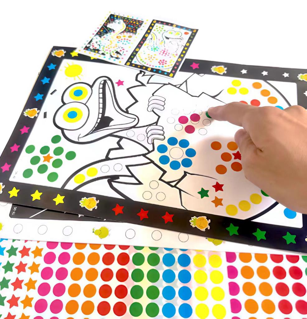 610 Sheetslot Cute Cartoon Animal Drawing Mosaic Sticker Funny Puzzle Dot Stickers For Kids Children Early Educational Patienc