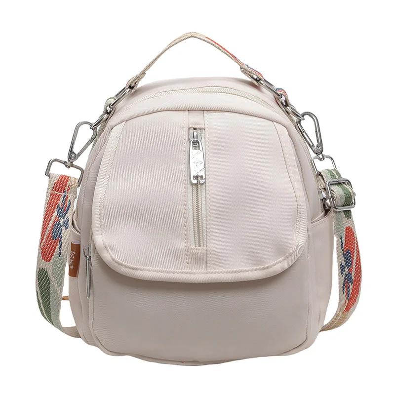 Women's nylon crossbody bag with shoulder strap solid zipper stitching line   fashion