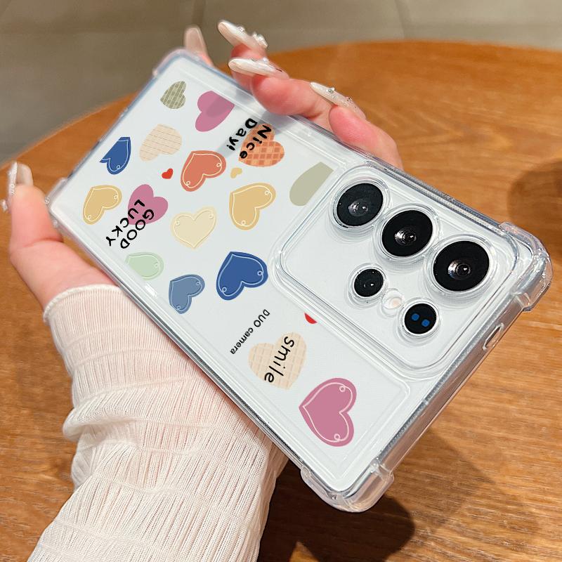 

Tiny Hearts Clear Case For Samsung Galaxy S25 Edge S24 FE S25 S24 S23 Ultra S22 Plus A36 A56 A16 A55 A54 A15 5G TPU Phone Cover Galaxy S23+