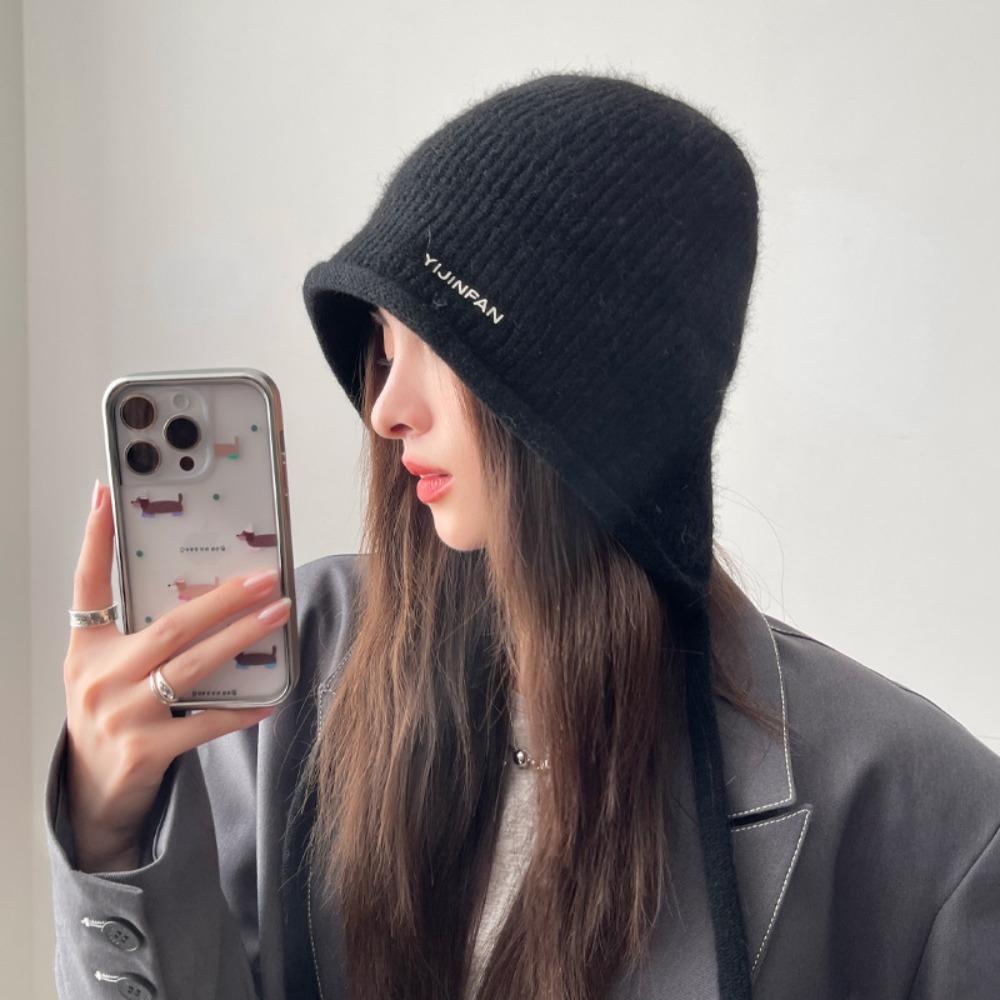 Knitted Windproof Ear Protection Cap Dacron Ear Hat Neck Collar Beanies Cap  Teenage Girls