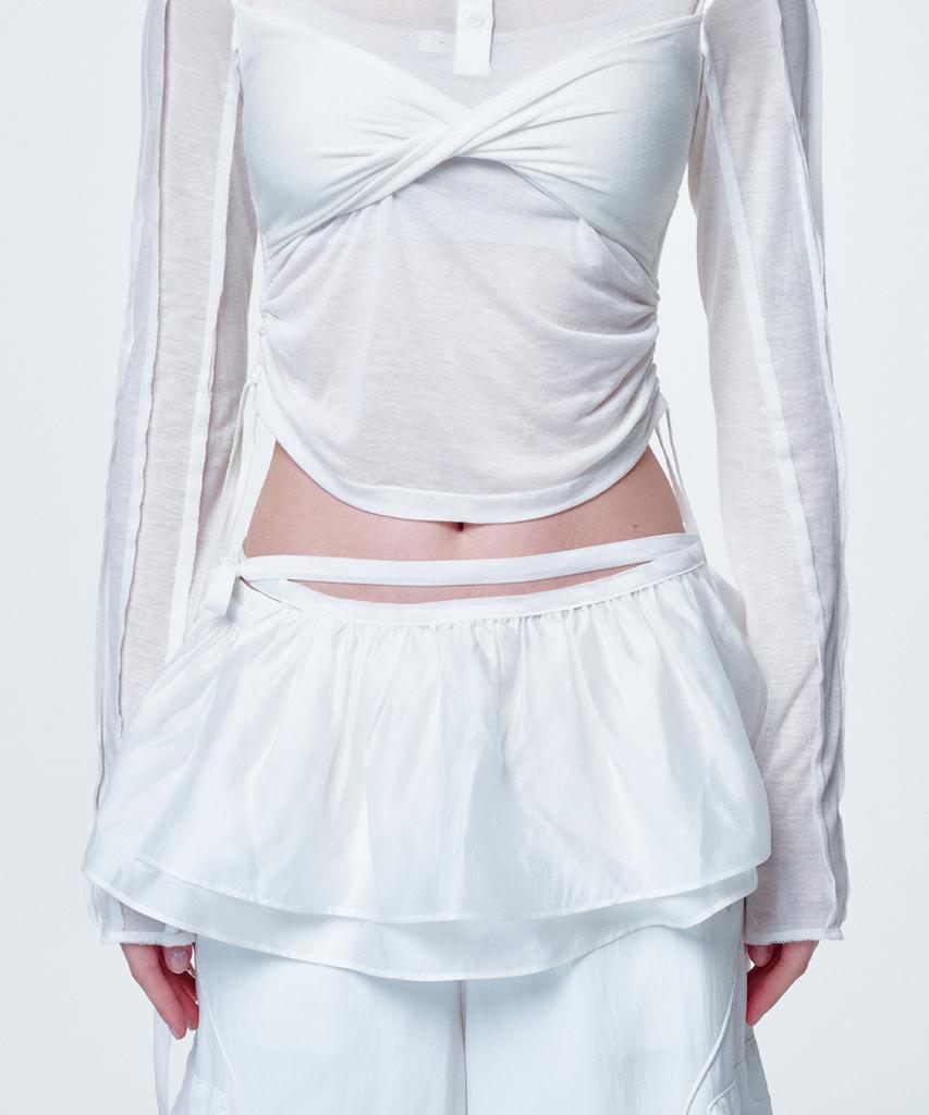 2113 Studio Ruffle Micro Mini Wrap Skirt White