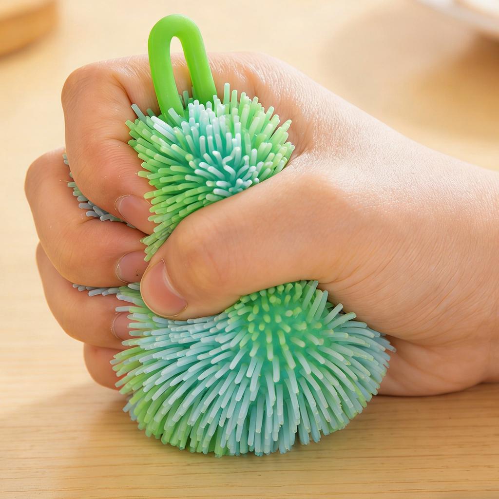 Rubber Stretchy Spike Ball with LED Lights, Stretchable Tentacle Sensory Toy for Kids Party Favors
