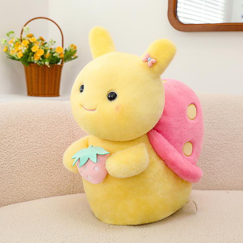 Super Cute Strawberry Small Snail Plush Toy Children's Sleep Comfort Pillow Wedding Sprinkle Event Snail Gift