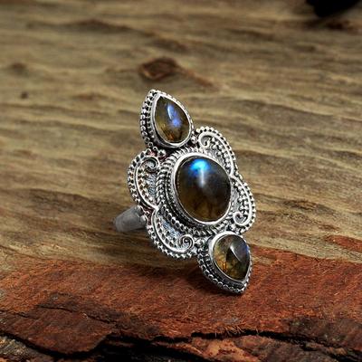 Labradorite Ring, Handmade Ring, 925 Sterling Silver, Statement Ring, Silver Jewelry, Solid Ring