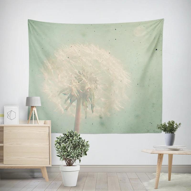 Aesthetic Bedroom Wall Modern Room Decoration Items Wall Hanging Art Large Fabric Tapestry Bohemian Retro Floral Leaves