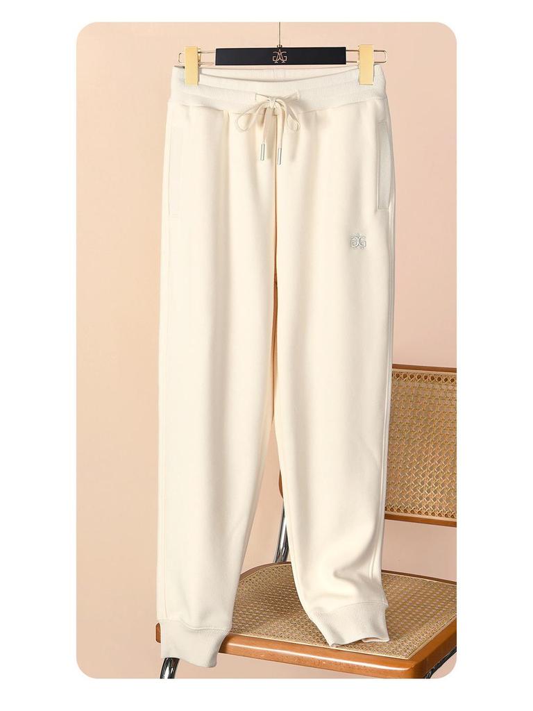 2025 Stylish Simple Nine-Point Fleece-Lined Loose Pants for Petite Women