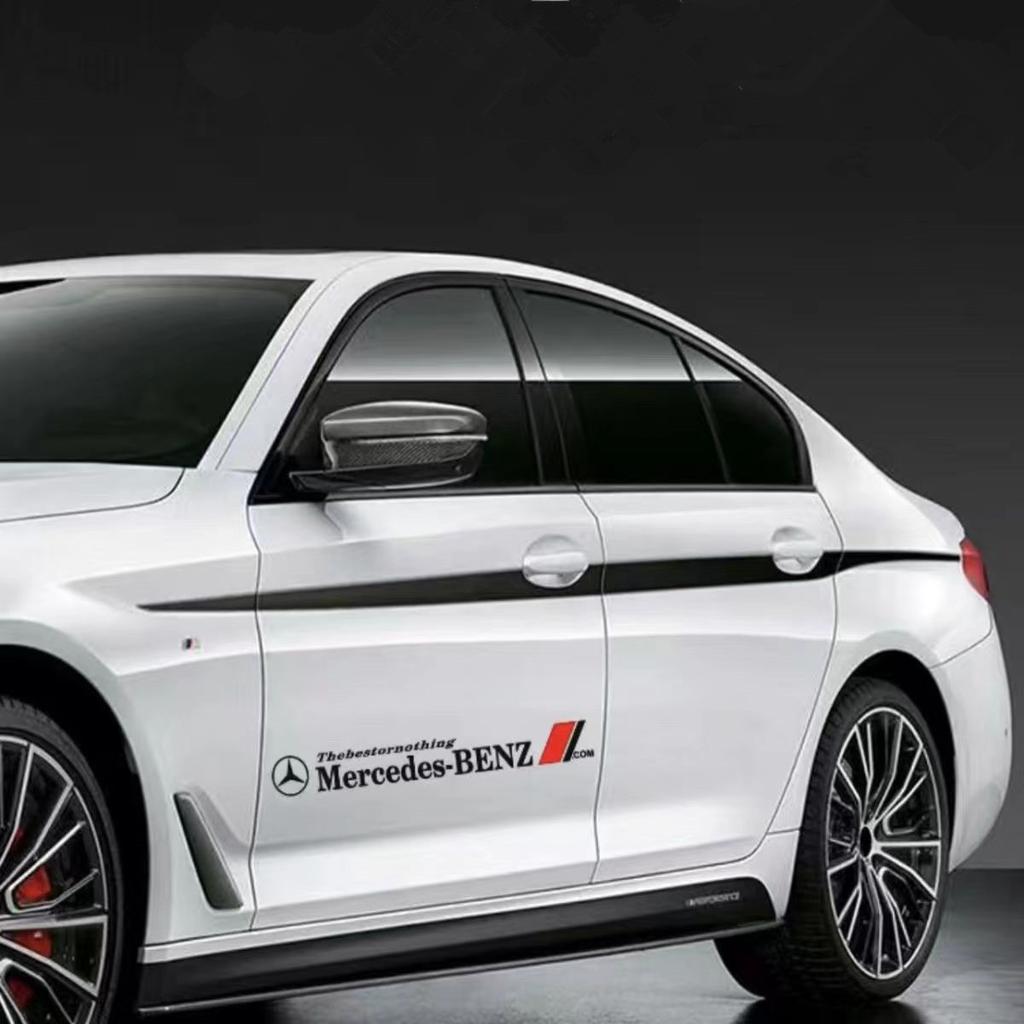 Car Body Decor Decals Car Door Side Stripes Stickers For Mercedes Benz C180 C200 C260 C300 W108 W124 W126 W140 W168 W169 W176 LMNOP1