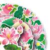 50 Stück Scrapbooking-Aufkleber, entzückender selbstklebender Lotus-Aufkleber ohne Rückstände, für Laptop, Telefonabdeckung, Schulbedarf